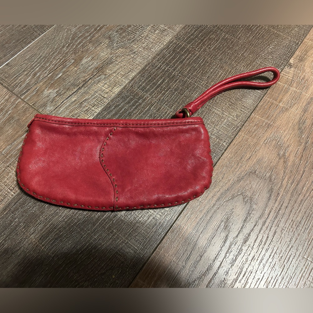 Lucky Brand red leather wristlet. Like new!